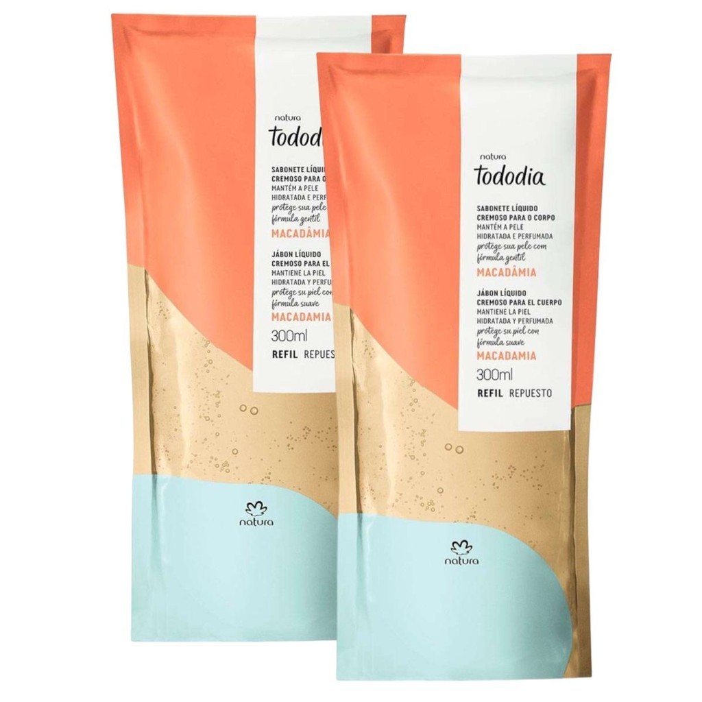 Kit 2 Unidades Refil Sabonete Líquido Cremoso Tododia Macadâmia