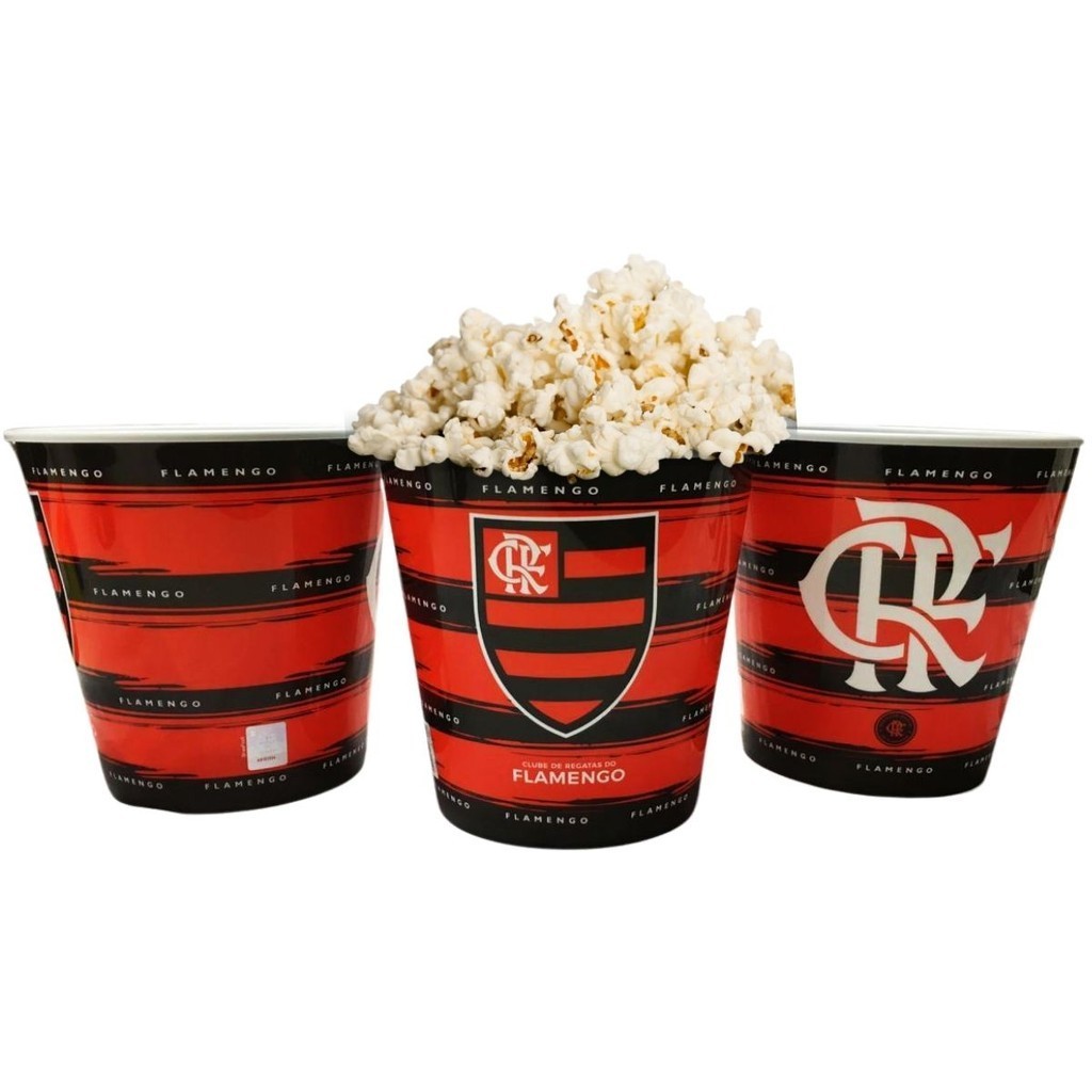 Balde Para Pipoca Grande 2,5l Time Escudo Flamengo Oficial em Oferta na Shopee