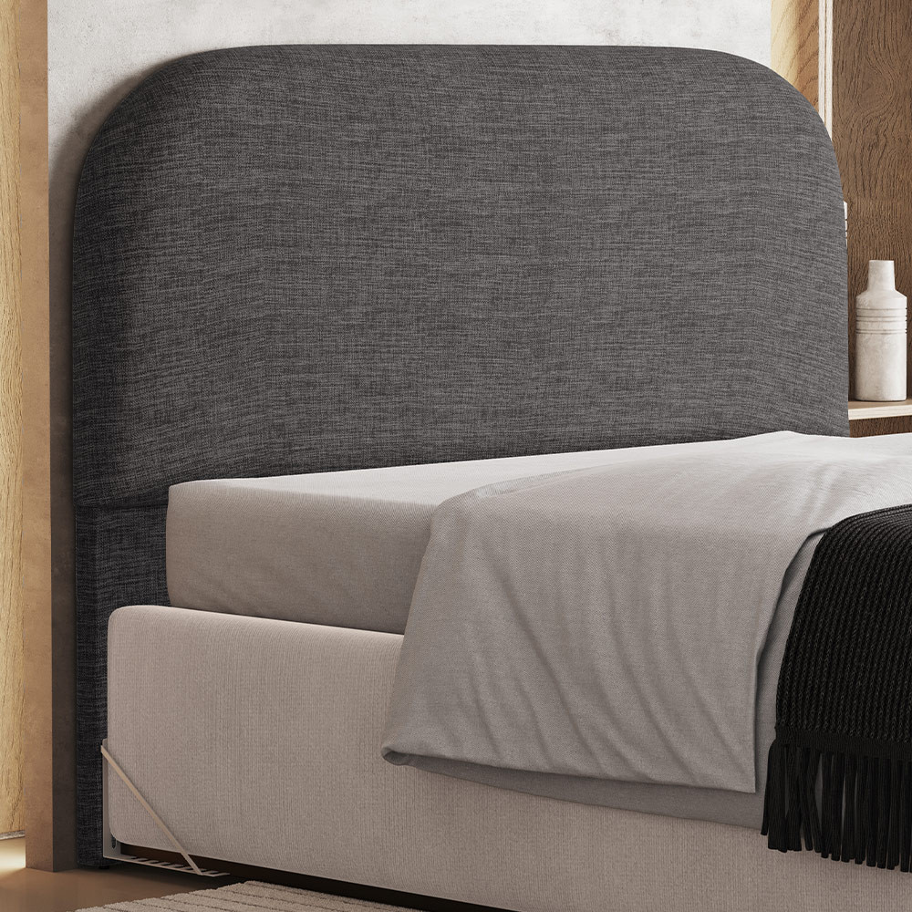 Cabeceira Cama Box Casal 140cm Orgânica Lanna W01 Linho Cinza Escuro - Lyam Decor em Oferta na Shopee