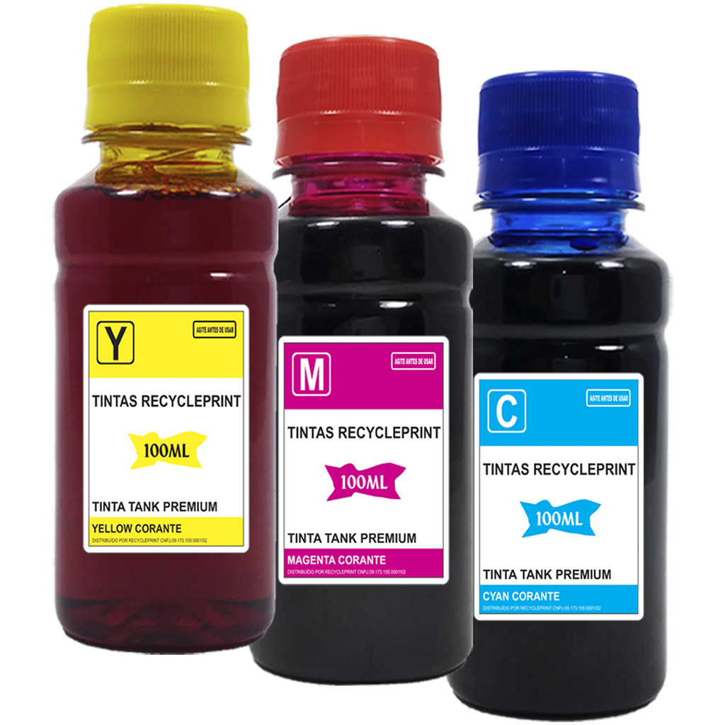 Kit Color Tinta Compatível Impressora Epson L395 L3110 L3150 L3250 L3210 em Oferta na Shopee