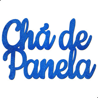 Letreiro MDF Chá de Panela 30cm Azul Royal Glitter Aplique Frase Painel Decorativo Festa Aniversario Decoração em Oferta na Shopee