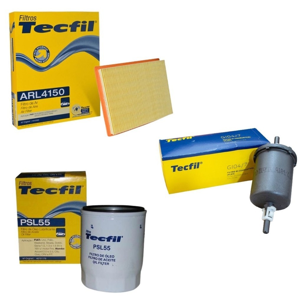 Kit Filtros Fiat Palio Siena Strada Idea Fire Tecfil em Oferta na Shopee