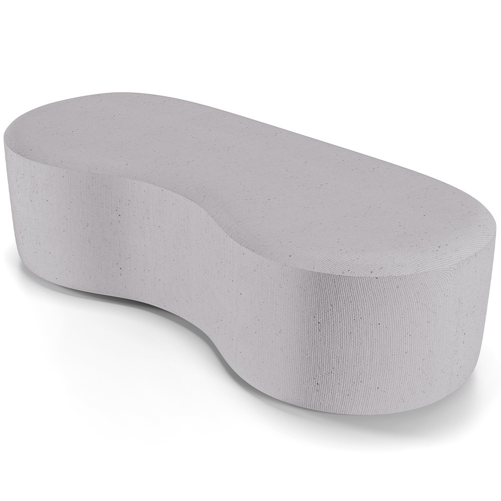 Puff Decorativo Orgânico para Living Quarto 140cm Orbit W01 Linho Cinza - Lyam Decor - Home & Living