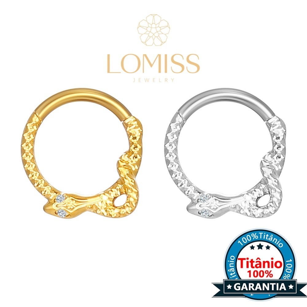 Lomiss Piercing Conch Nariz Daith Argola Titânio Pvd Detalhes Cobra em Oferta na Shopee
