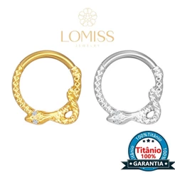 Lomiss Piercing Conch Nariz Daith Argola Titânio Pvd Detalhes Cobra
