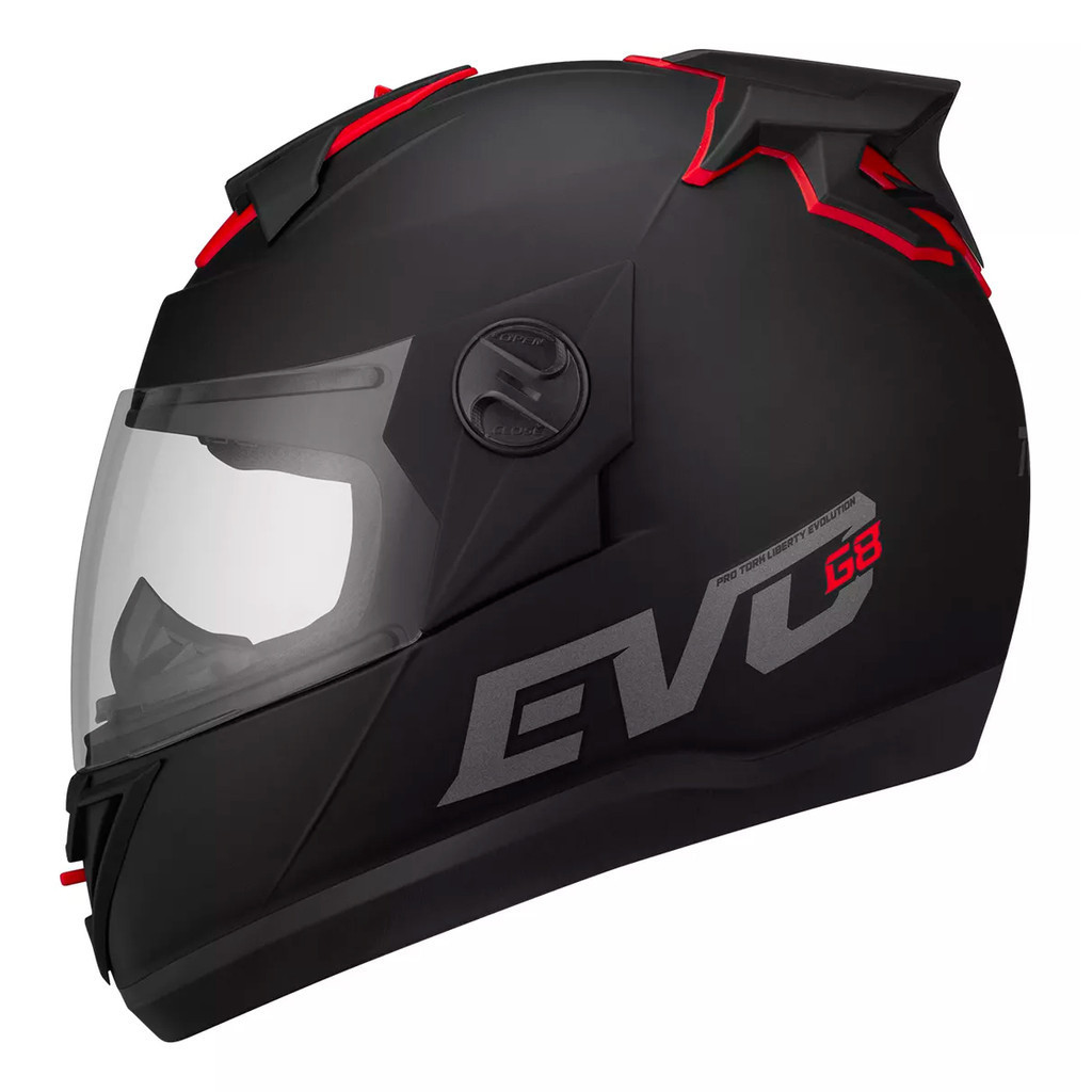 Capacete Moto Fechado Evolution G8 EVO Viseira Cristal Inmetro Tamanho 60 - Pro Tork em Oferta na Shopee
