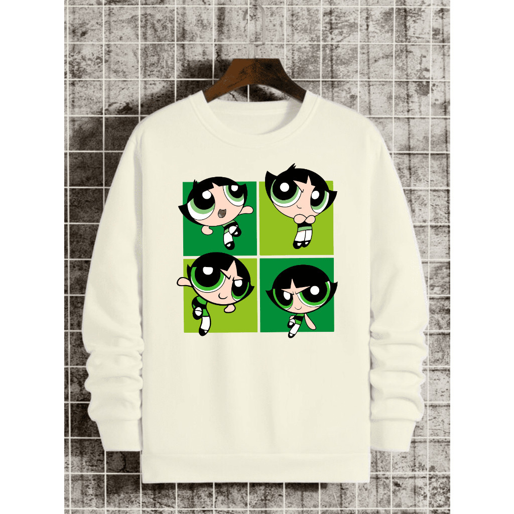 Moletom Masculino Gola Redonda Sem Capuz Blusinha Feminina Meninas Super Poderosa Poderosas Docinho