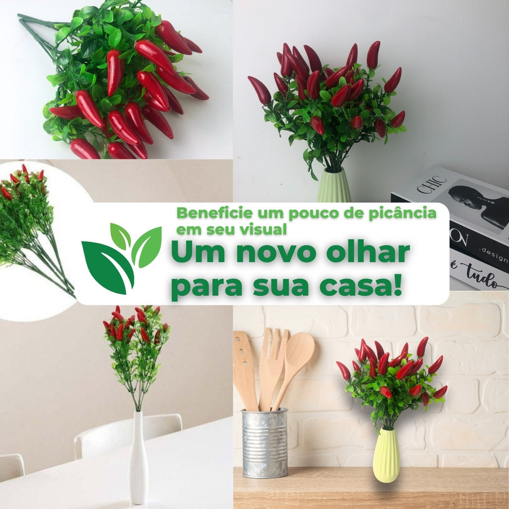 1 Buquê De Flores Pimenta Artificial P/ Decoração Casamento, Arranjos, Decorar Festas mato e planta · foto 2