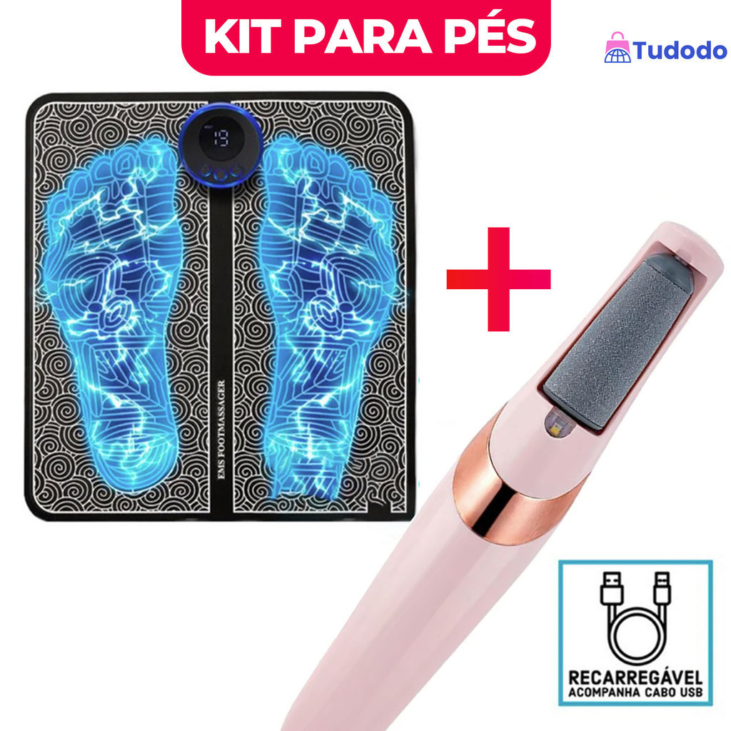 kit para pés Lixa Esfoliadora Elétrica Pedicure Aparelho Portátil lixa E Musculares Tapete Massageador de Pés