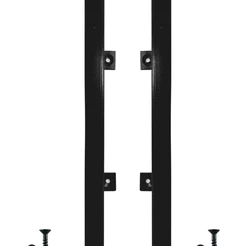 Puxador Rústico Barra Chata Dupla 30cm Para Porta - Preto - Alfer