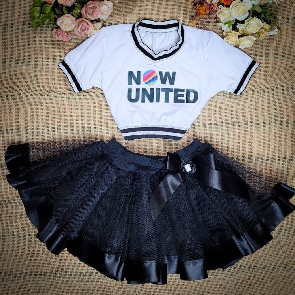 Conjunto Infantil Fantasia Now United com Saia de Tule