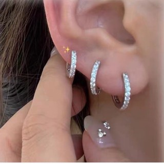 Brinco Trio Argola BANHADA A PRATA 925 com Zircônia Cravejada Kit 3 pares / Trio de ARGOLINHAS FOLHEADAS Á PRATA 925 em Oferta na Shopee