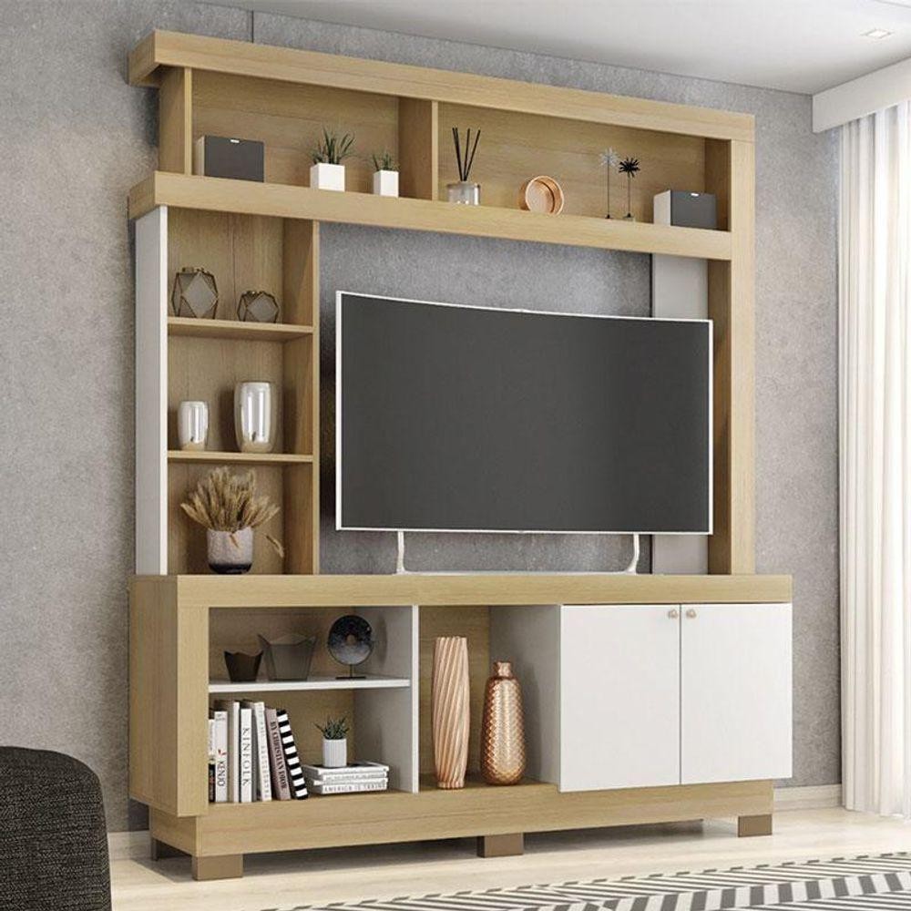 Estante Home Theater Mali Nature Off White - Móveis Leão - Home & Living