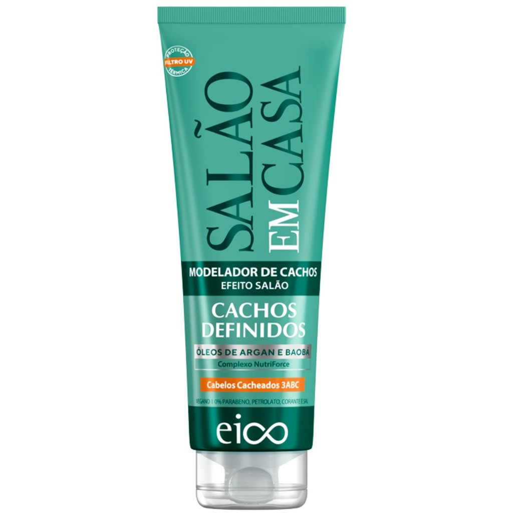 Eico Leave-in Creme Modelador Cacheados Proteção Térmica Salão Em Casa Cachos Definidos 250ml em Oferta na Shopee
