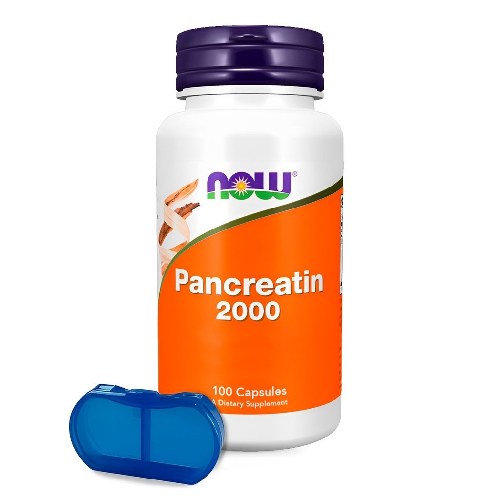 Pancreatina 2000 Now Foods 100 Cáps + Porta Cápsulas em Oferta na Shopee
