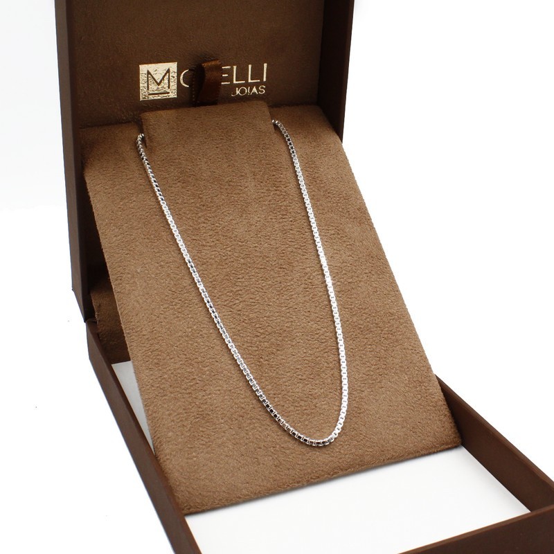 Corrente de prata 925 Masculina Veneziana Maciça 1,3mm em Oferta na Shopee