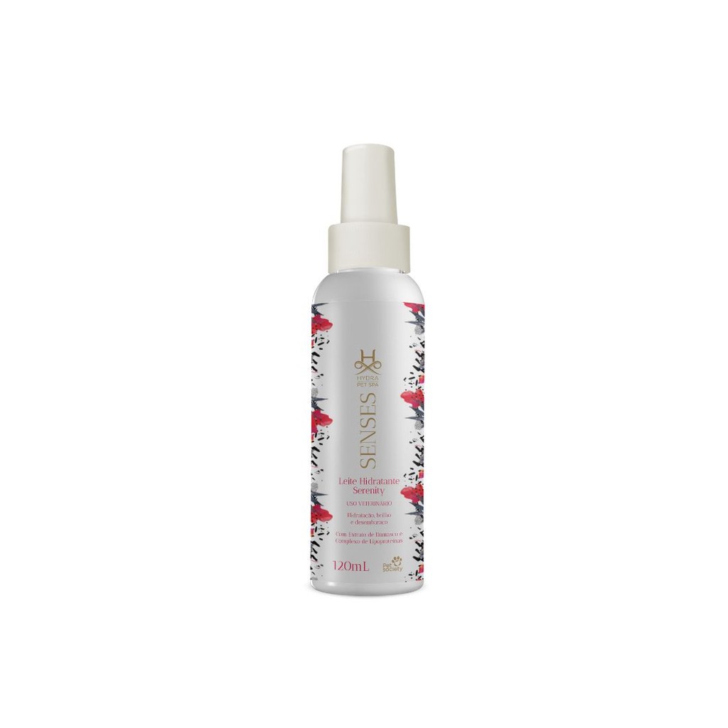 Leite Hidratante Pet Cães Gatos Hydra Pet Spa Senses Serenity Fragrância Damasco 120mL