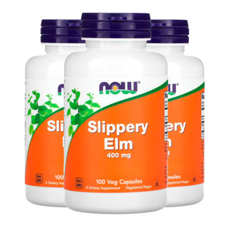 Kit 3x Ulmus Rubra 400mg Now Foods Slippery Elm 100 Veg Caps /Made in Usa em Oferta na Shopee