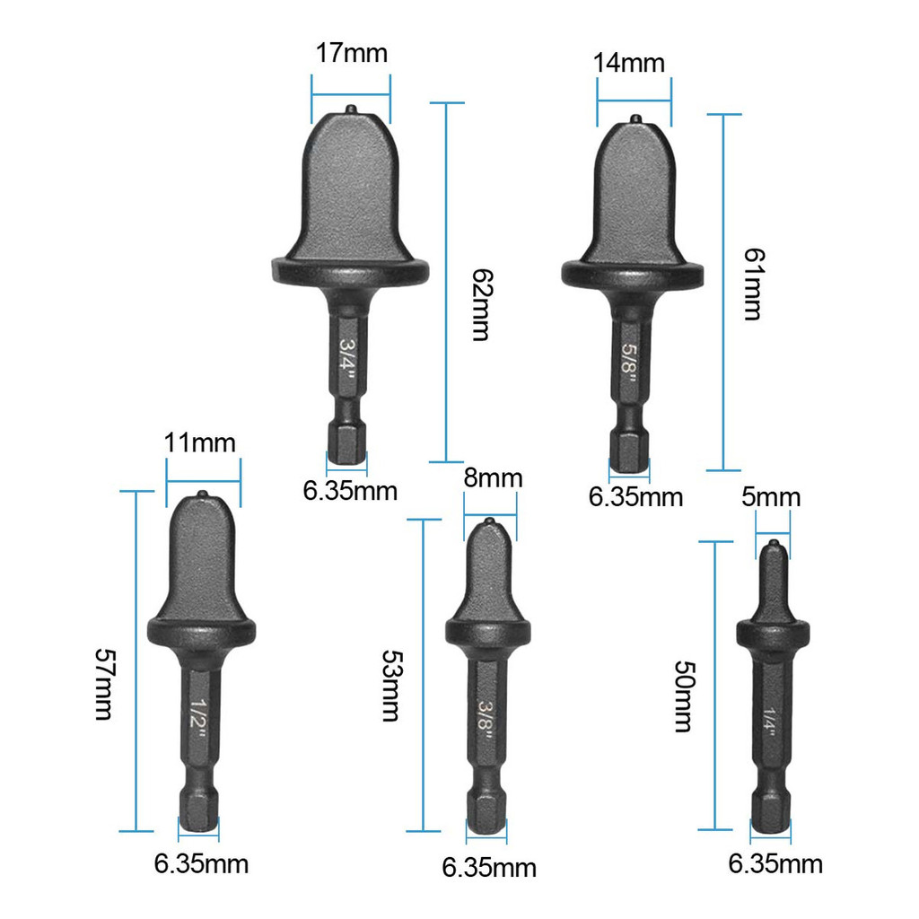 5 Pcs Flangeador De Tubos Cobre E Aluminio Para Furadeira