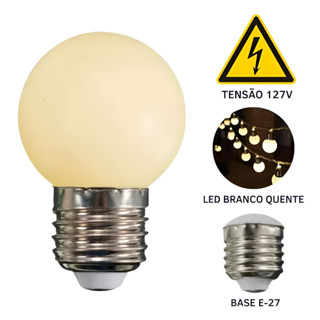 Lâmpada LED Bolinha 3W Bivolt 127V/220V Branco Quente ou Frio para Abajur e Camarim em Oferta na Shopee
