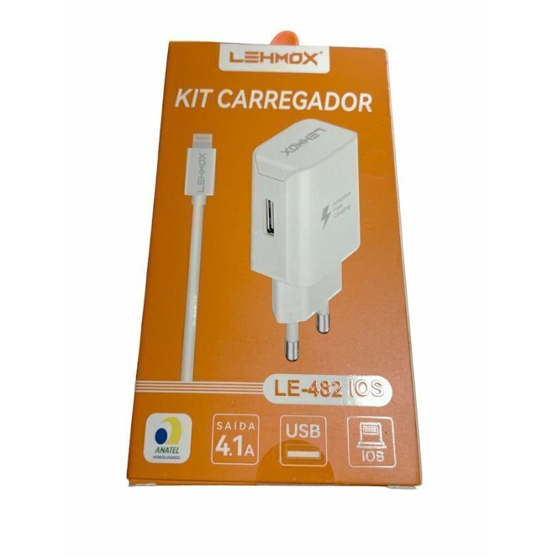 Kit Carregador IOS Lightning Fonte + Cabo Carregamento Turbo