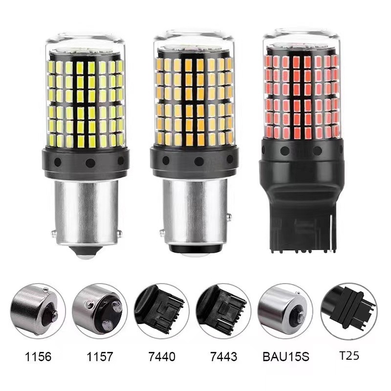 2pcs T20 Luzes De Sinalização De Volta Lâmpadas De Freio CanBus Para Carros 1156 ba15s p21w 1157 7440 7443 em Oferta na Shopee
