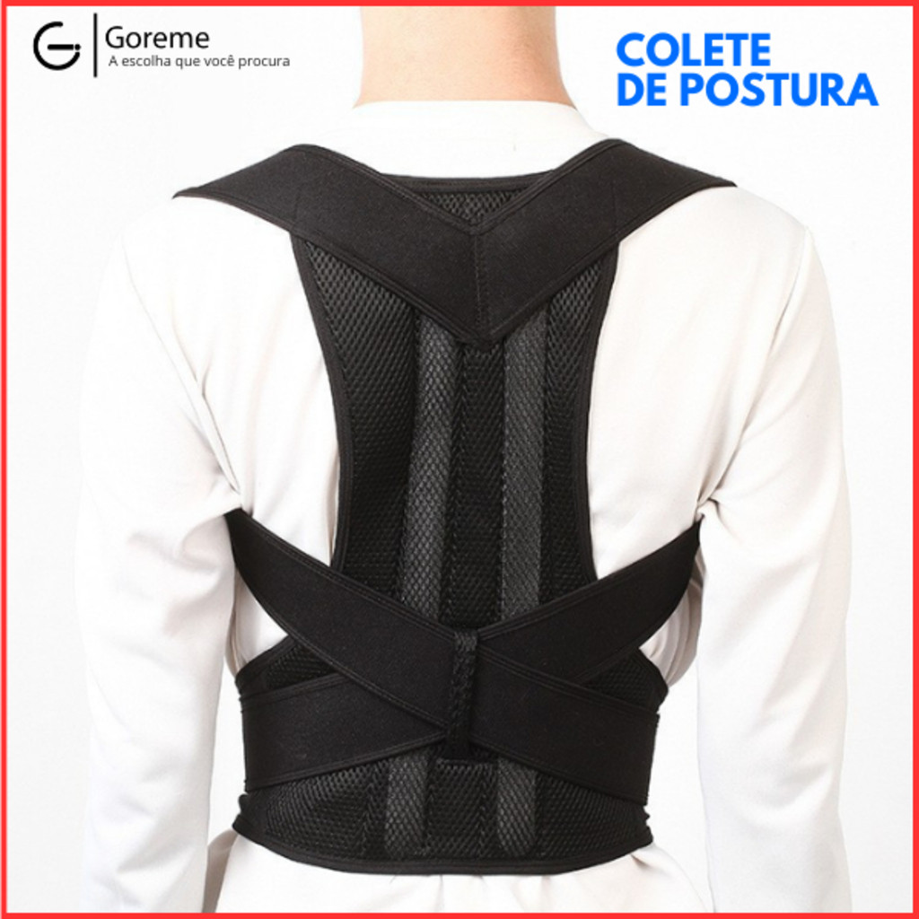 Colete Corretor Postural Coluna Cinta Reforçada Unissex para Coluna e Lombar com ajuste em Oferta na Shopee