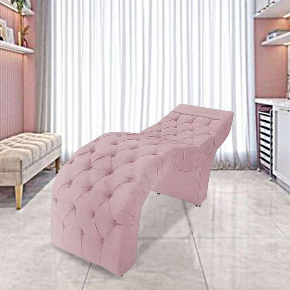 Maca Estofada Estética Cílios Salão Spa Veludo Olivia Cor:rosê