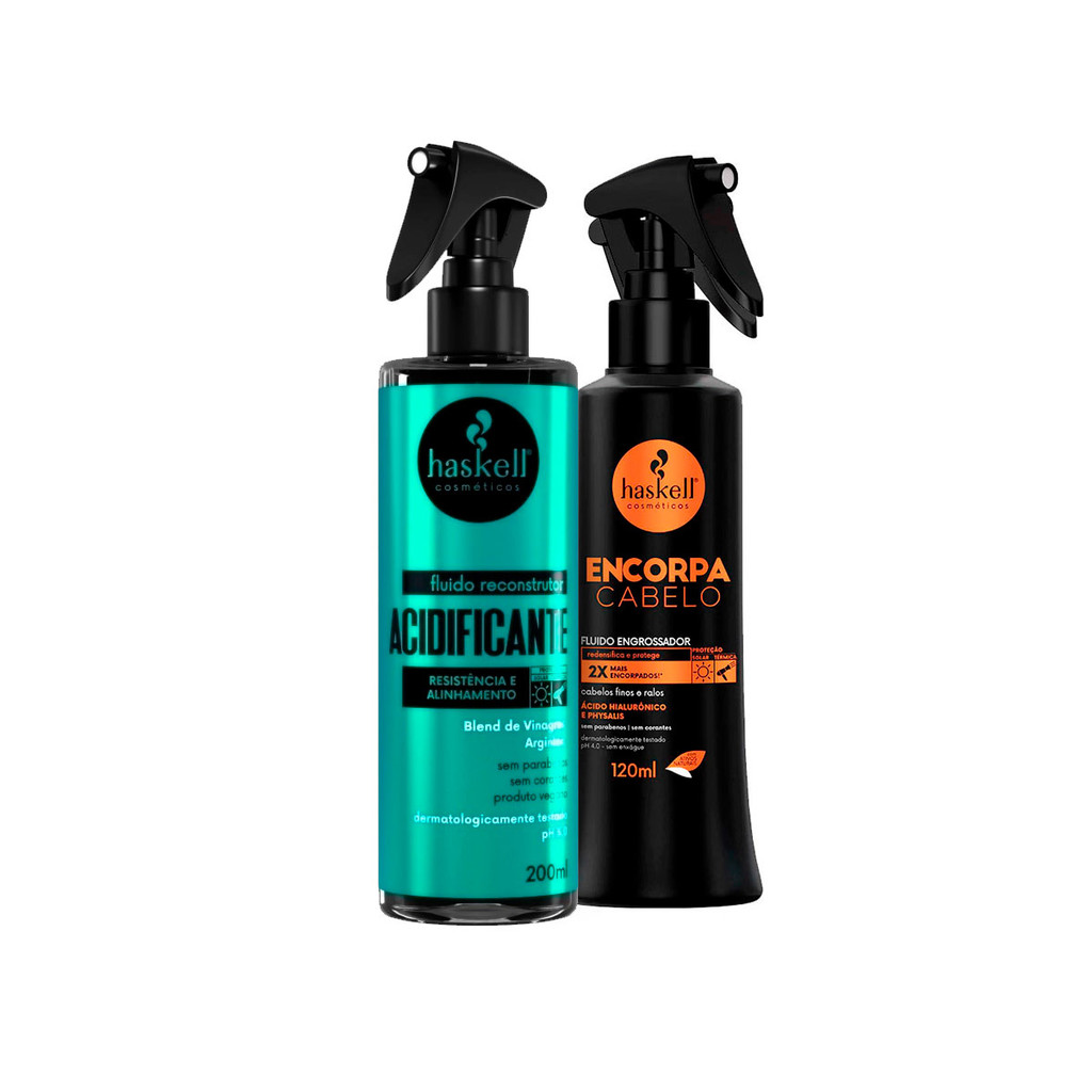 Fluido Acidificante Haskell +Fluido Encorpa Cabelo Fino Ralo