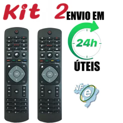 Kit 2 Controle Remoto Para Tv Philips Smart 4k Netflix HAI-7023 marisa