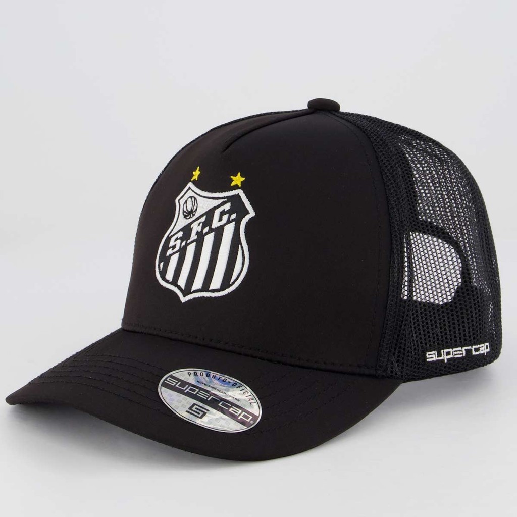 Boné Santos Trucker Preto em Oferta na Shopee