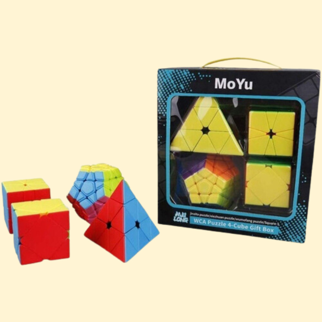 Kit Cubo Mágico Moyu Pyraminx + Skewb + Megaminx + Square-1