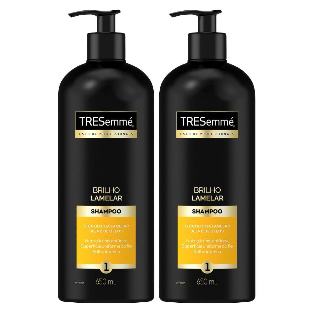 Kit 2 Shampoos Tresemmé Brilho Lamelar 650ml - Beauty