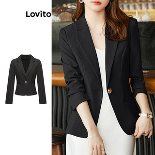 Lovito Blazer casual de botão liso para mulheres L98AD160 em Oferta na Shopee