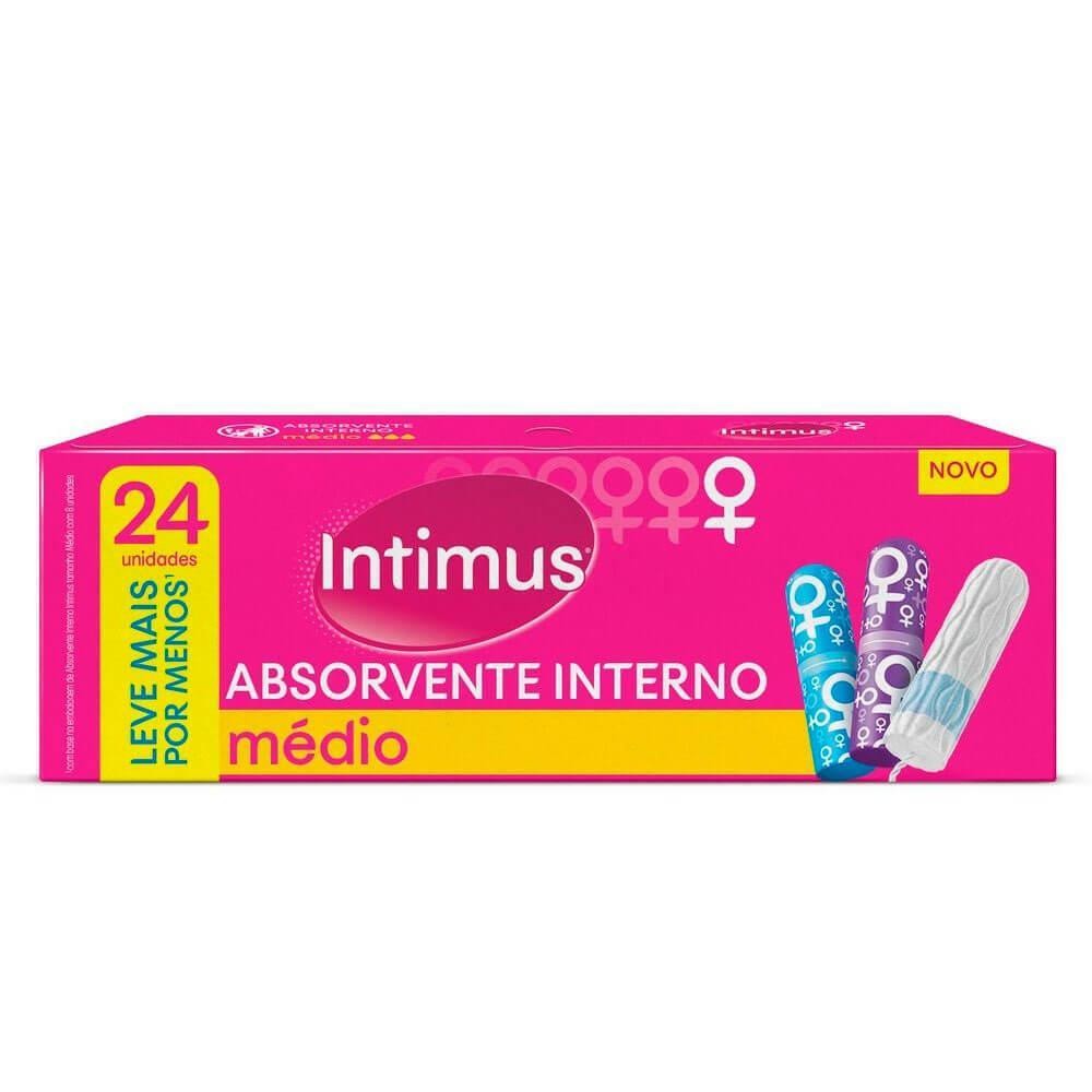 INTIMUS ABSORVENTE INTERNO MÉDIO COM 24 UNIDADES