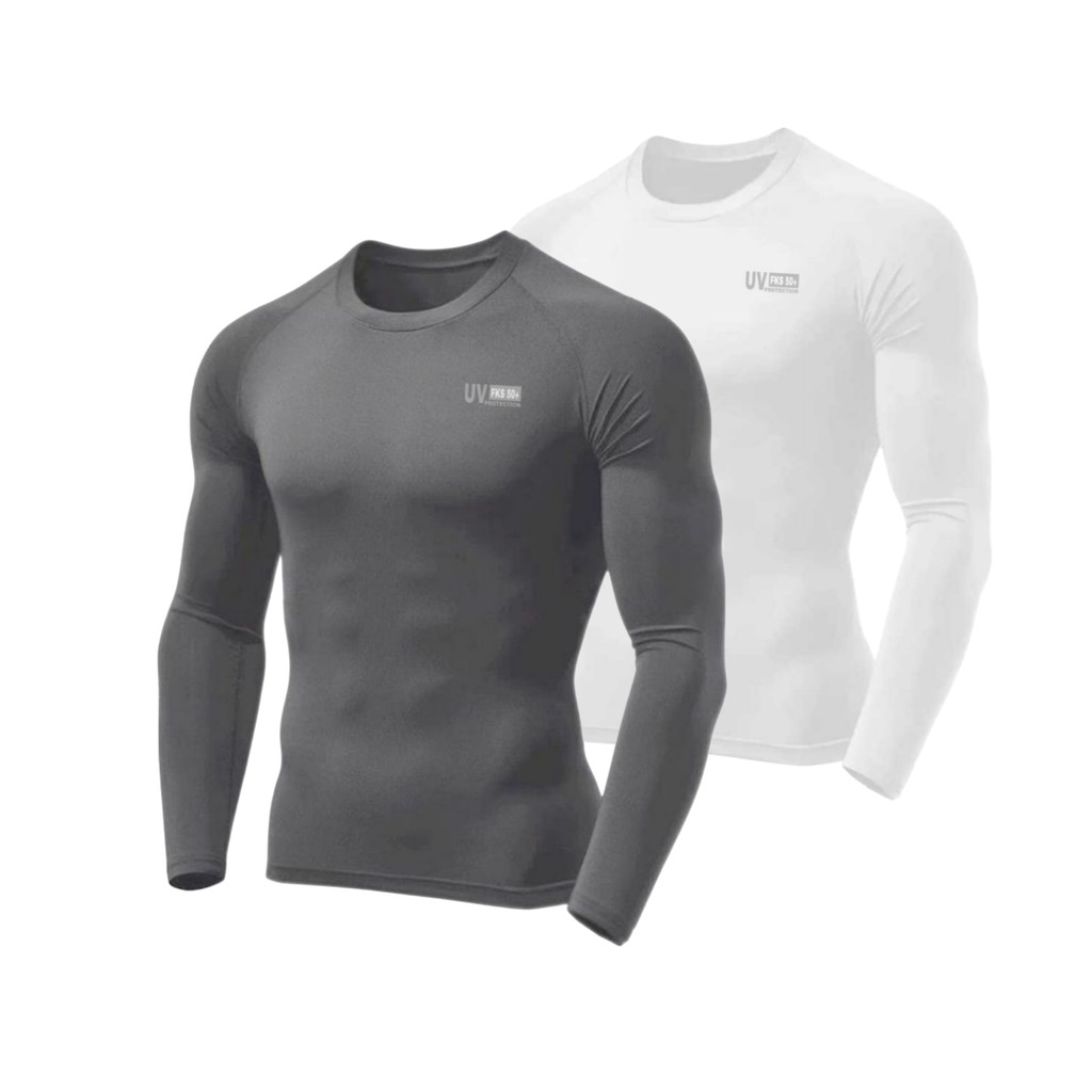 Kit 2 Camiseta Camisa Uv Proteção Solar 50+ Manga Longa Segunda Pele Térmica