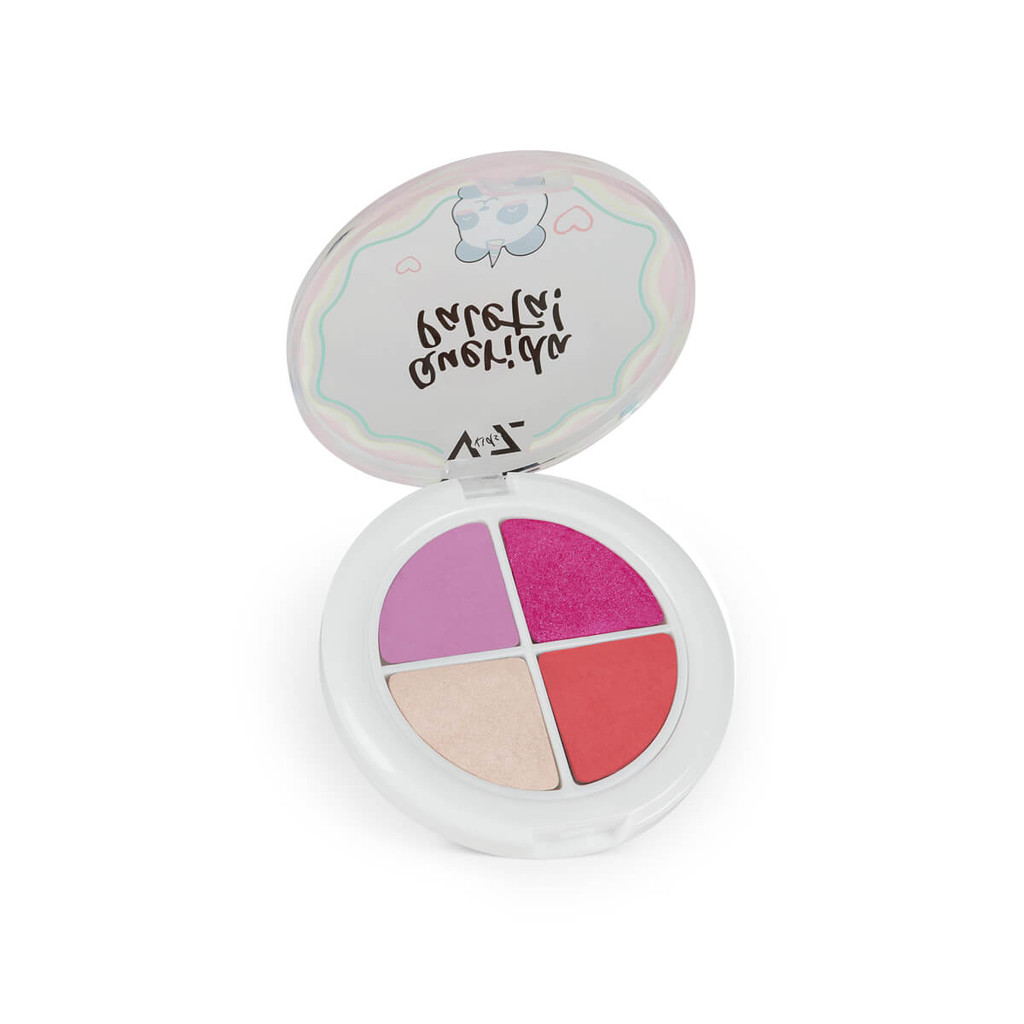 Paleta Infantil Querida Paleta 4 Cores Sombra Blush Iluminador Vegana - Vizzela