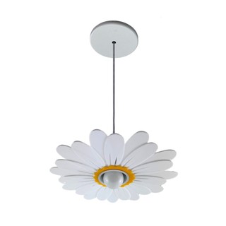 Lustre Flor Margarida Infantil Quarto Bebê Criança Branco Iluminação Decoração Menina Pendente Teto