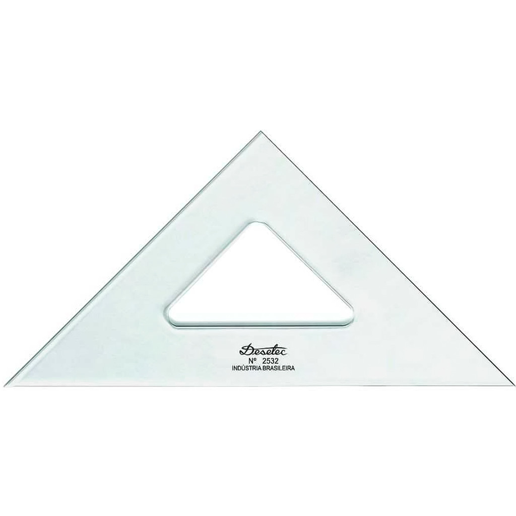 Esquadro Trident de Acrílico Sem Graduação 45°45°90° 32cm Para Desenho 2532