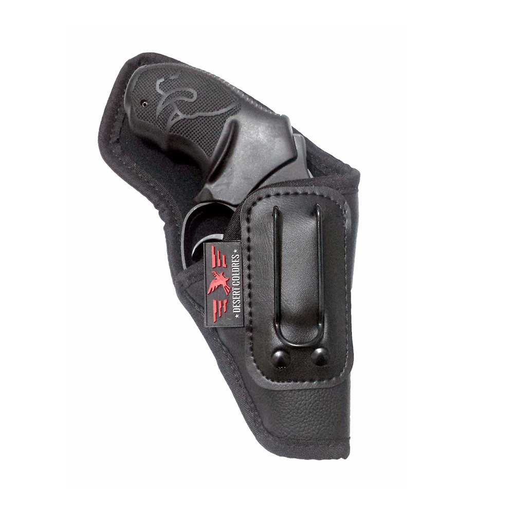 Coldre Velado Para Revolver 38 2 Polegadas 5 Tiros Em Neoprene E Couro P.U