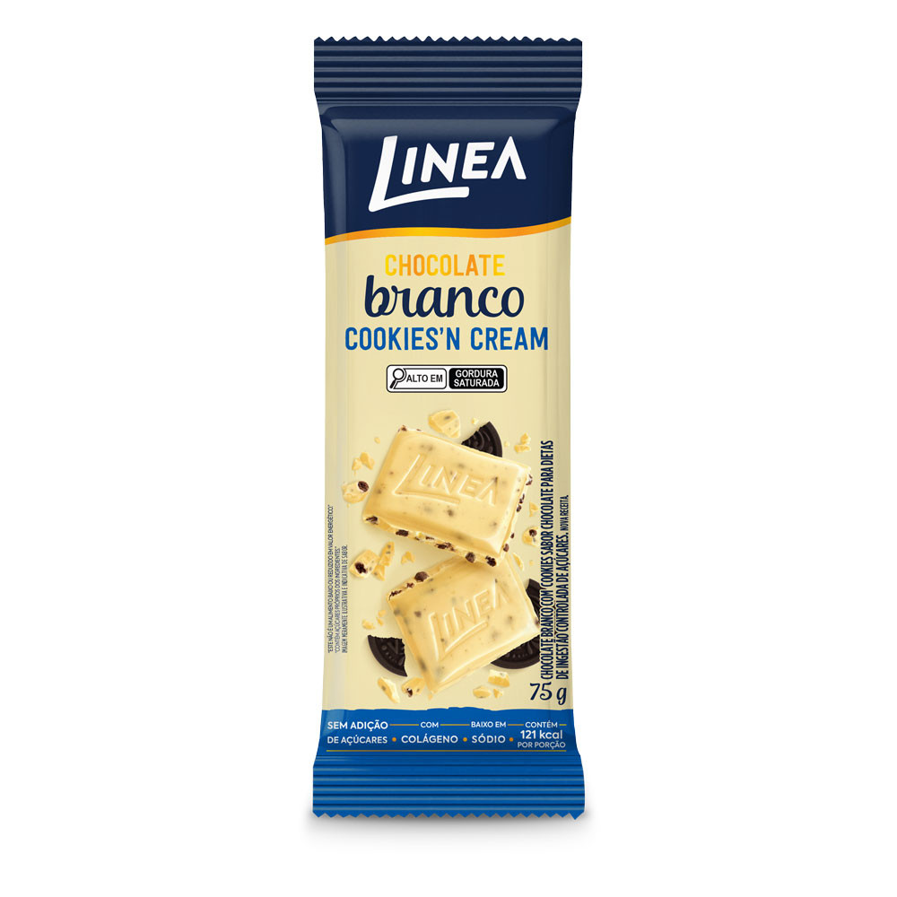 Tablete Chocolate Cookies'n Cream Linea 75g em Oferta na Shopee