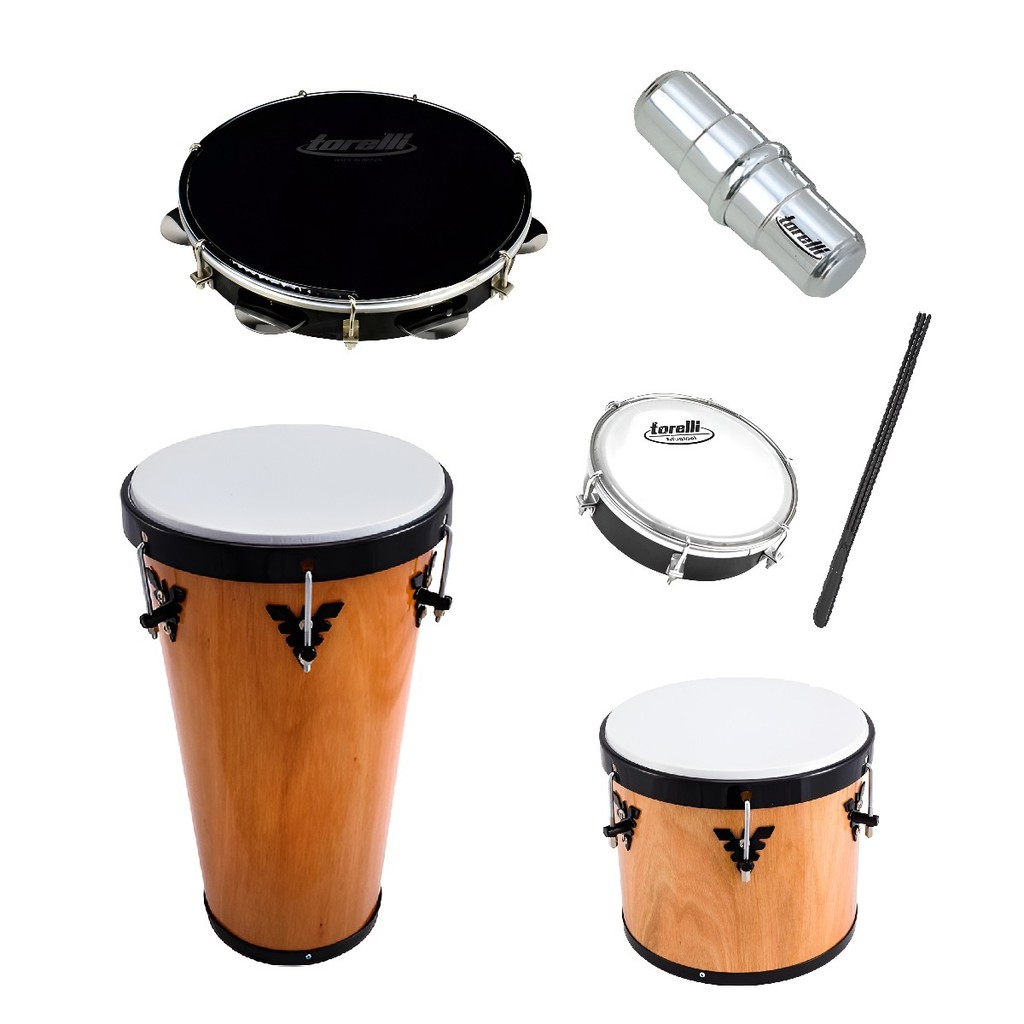 Kit Samba Pandeiro Timba Repique De Mão Tamborim E Ganzá 