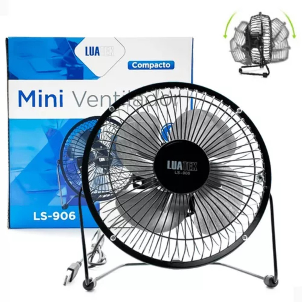 Mini Ventilador De Mesa Compacto Portátil USB 4 -pás de metal-6 polegada