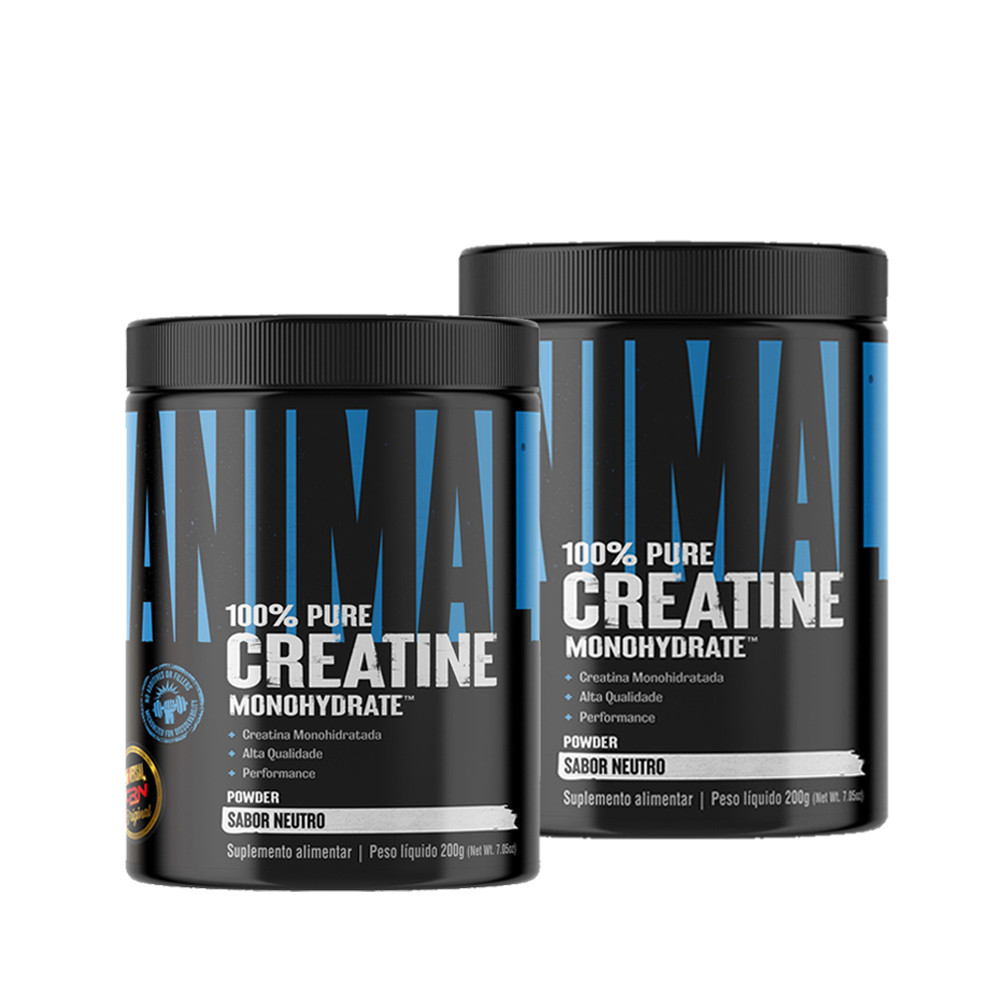 Kit 2x Creatina 200g 100% Pura Animal Monohidratada- Universal Nutrition em Oferta na Shopee