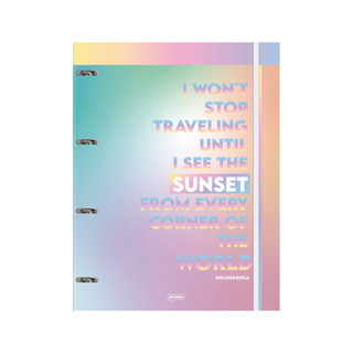 Caderno Argolado Cartonado Universitário Holográfico 80 Folhas Sunset - JANDAIA em Oferta na Shopee