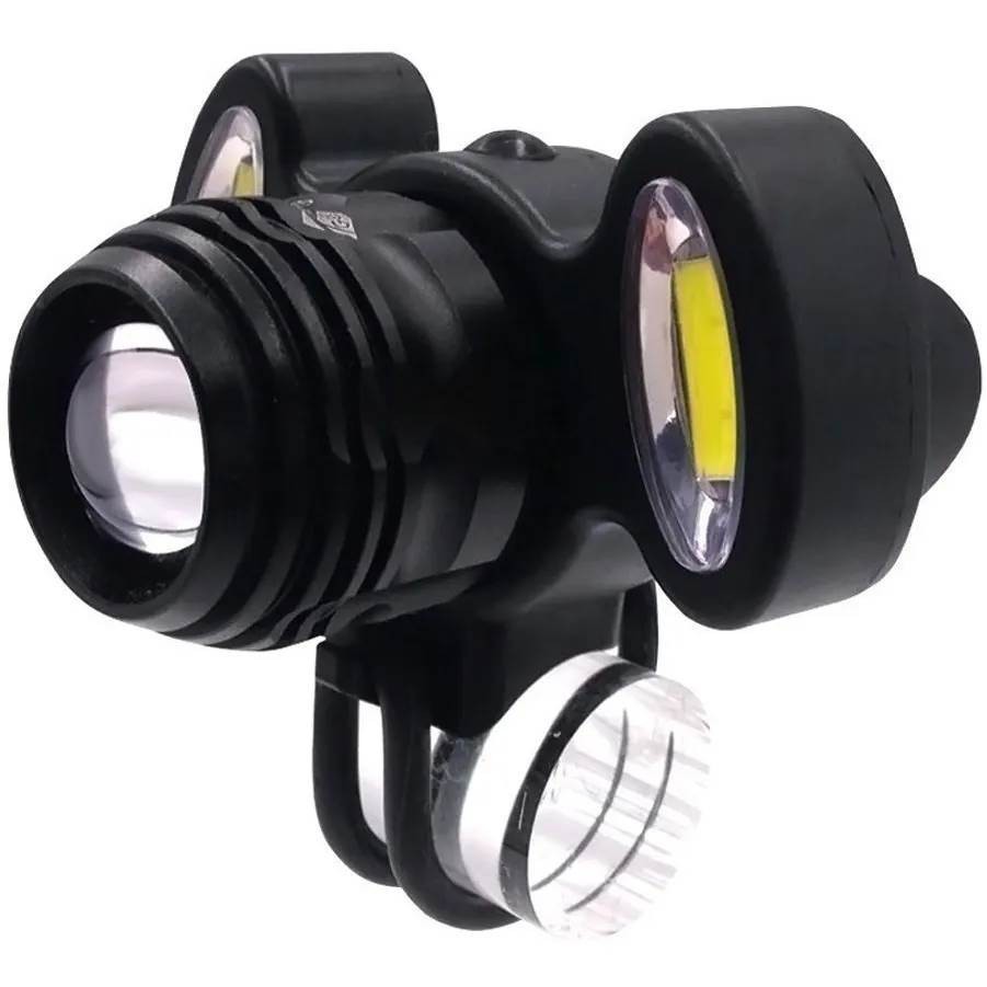 Farol Lanterna Bike 3 Focos Led Com Zoom Recarregável Ciclismo Pesca Trilha Cabeça em Oferta na Shopee