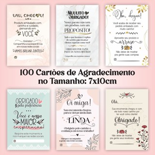 Cartão de Agradecimento ao Cliente (Frases) #07 - 7 x 10cm - Pacote com 100 Unidades em Oferta na Shopee