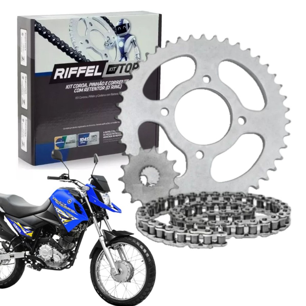 Kit Relacao Tracao Transmissão Xtz 150 Crosser 2014 à 2023 Com Retentor Original Riffel
