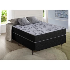 Cama box Suiça Casal Molas ensacadas 138x188x60 Preto