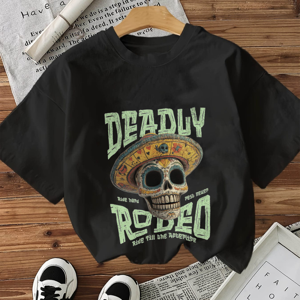 Camiseta Manga Curta Caveira Mexicana Deadly Rodeo Streetwear Novo